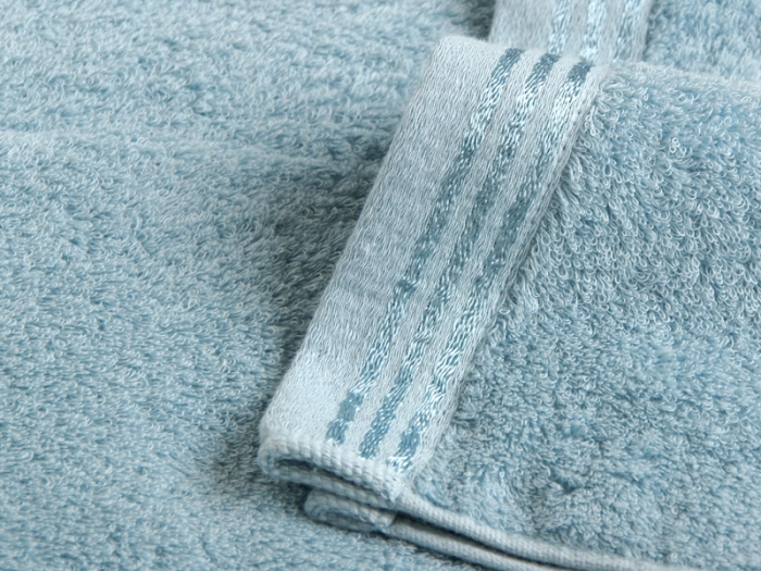 【 シルキーブルー 】 トリプルボーダー シャワータオル SP20 タオル スーピマコットン スーピマ オーガニックコットン 綿 高級 ギフト お祝い